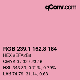 カラーコード: RGB 239.1 162.8 184 | qconv.com