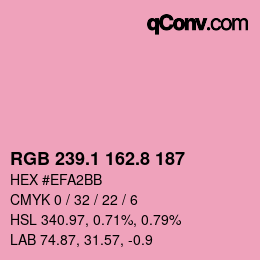 カラーコード: RGB 239.1 162.8 187 | qconv.com