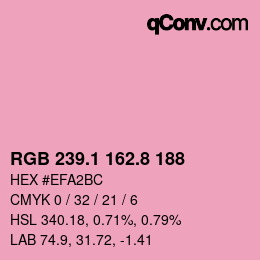 カラーコード: RGB 239.1 162.8 188 | qconv.com