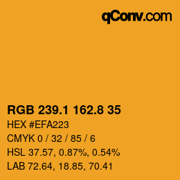 Color code: RGB 239.1 162.8 35 | qconv.com