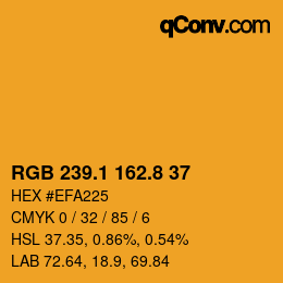 Color code: RGB 239.1 162.8 37 | qconv.com