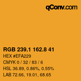 Color code: RGB 239.1 162.8 41 | qconv.com