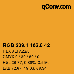 Color code: RGB 239.1 162.8 42 | qconv.com
