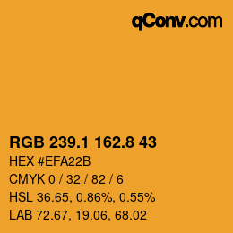 Color code: RGB 239.1 162.8 43 | qconv.com