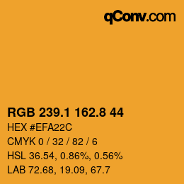 カラーコード: RGB 239.1 162.8 44 | qconv.com