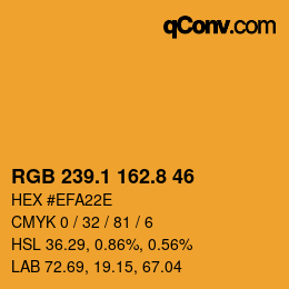 Color code: RGB 239.1 162.8 46 | qconv.com