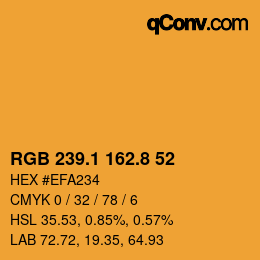Farbcode: RGB 239.1 162.8 52 | qconv.com