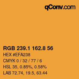 Color code: RGB 239.1 162.8 56 | qconv.com