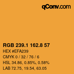 Color code: RGB 239.1 162.8 57 | qconv.com