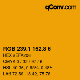カラーコード: RGB 239.1 162.8 6 | qconv.com