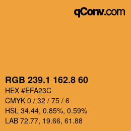 カラーコード: RGB 239.1 162.8 60 | qconv.com