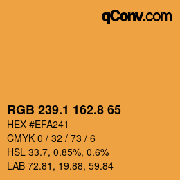 カラーコード: RGB 239.1 162.8 65 | qconv.com