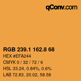 カラーコード: RGB 239.1 162.8 68 | qconv.com