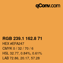 Farbcode: RGB 239.1 162.8 71 | qconv.com
