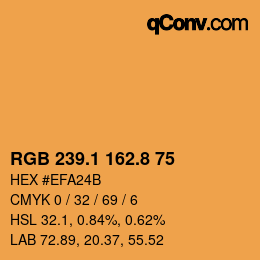 Color code: RGB 239.1 162.8 75 | qconv.com