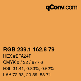 Color code: RGB 239.1 162.8 79 | qconv.com