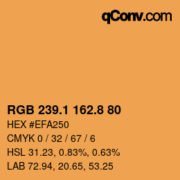 Color code: RGB 239.1 162.8 80 | qconv.com