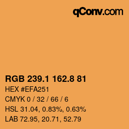 カラーコード: RGB 239.1 162.8 81 | qconv.com