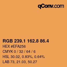 カラーコード: RGB 239.1 162.8 86.4 | qconv.com