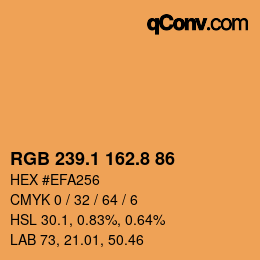 カラーコード: RGB 239.1 162.8 86 | qconv.com