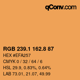 Color code: RGB 239.1 162.8 87 | qconv.com