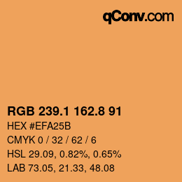 Color code: RGB 239.1 162.8 91 | qconv.com