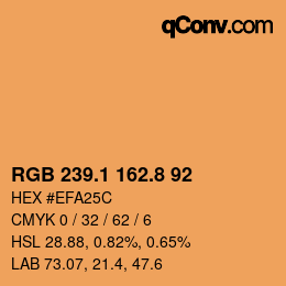 Color code: RGB 239.1 162.8 92 | qconv.com