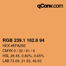 Color code: RGB 239.1 162.8 94 | qconv.com