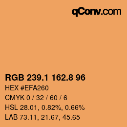 Color code: RGB 239.1 162.8 96 | qconv.com