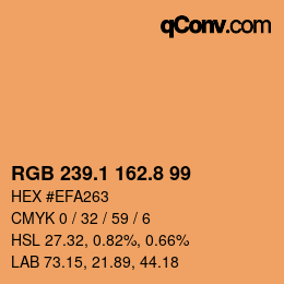 Color code: RGB 239.1 162.8 99 | qconv.com