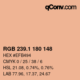 Color code: RGB 239.1 180 148 | qconv.com