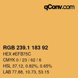 カラーコード: RGB 239.1 183 92 | qconv.com