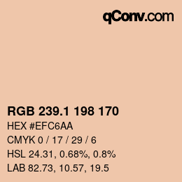カラーコード: RGB 239.1 198 170 | qconv.com