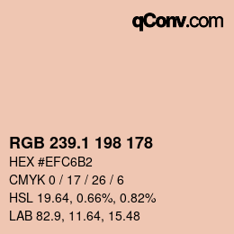 カラーコード: RGB 239.1 198 178 | qconv.com