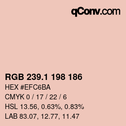 カラーコード: RGB 239.1 198 186 | qconv.com