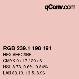 カラーコード: RGB 239.1 198 191 | qconv.com