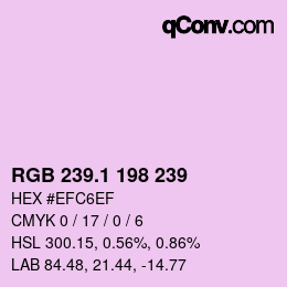 カラーコード: RGB 239.1 198 239 | qconv.com