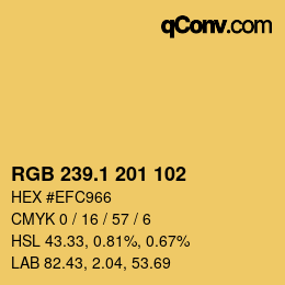 カラーコード: RGB 239.1 201 102 | qconv.com
