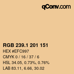Color code: RGB 239.1 201 151 | qconv.com