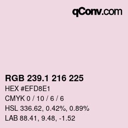 カラーコード: RGB 239.1 216 225 | qconv.com