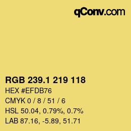 カラーコード: RGB 239.1 219 118 | qconv.com