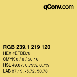 カラーコード: RGB 239.1 219 120 | qconv.com