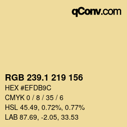 カラーコード: RGB 239.1 219 156 | qconv.com