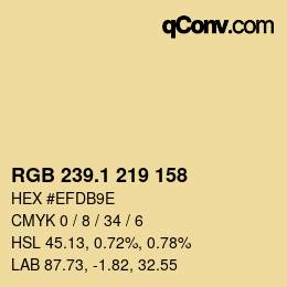 カラーコード: RGB 239.1 219 158 | qconv.com