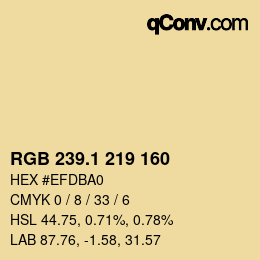 カラーコード: RGB 239.1 219 160 | qconv.com