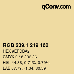 カラーコード: RGB 239.1 219 162 | qconv.com