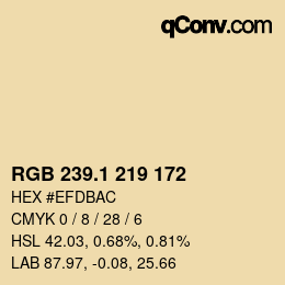 カラーコード: RGB 239.1 219 172 | qconv.com