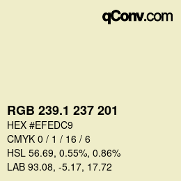 Código de color: RGB 239.1 237 201 | qconv.com