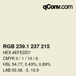 Color code: RGB 239.1 237 215 | qconv.com