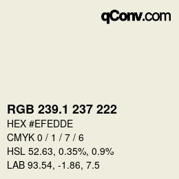 Color code: RGB 239.1 237 222 | qconv.com